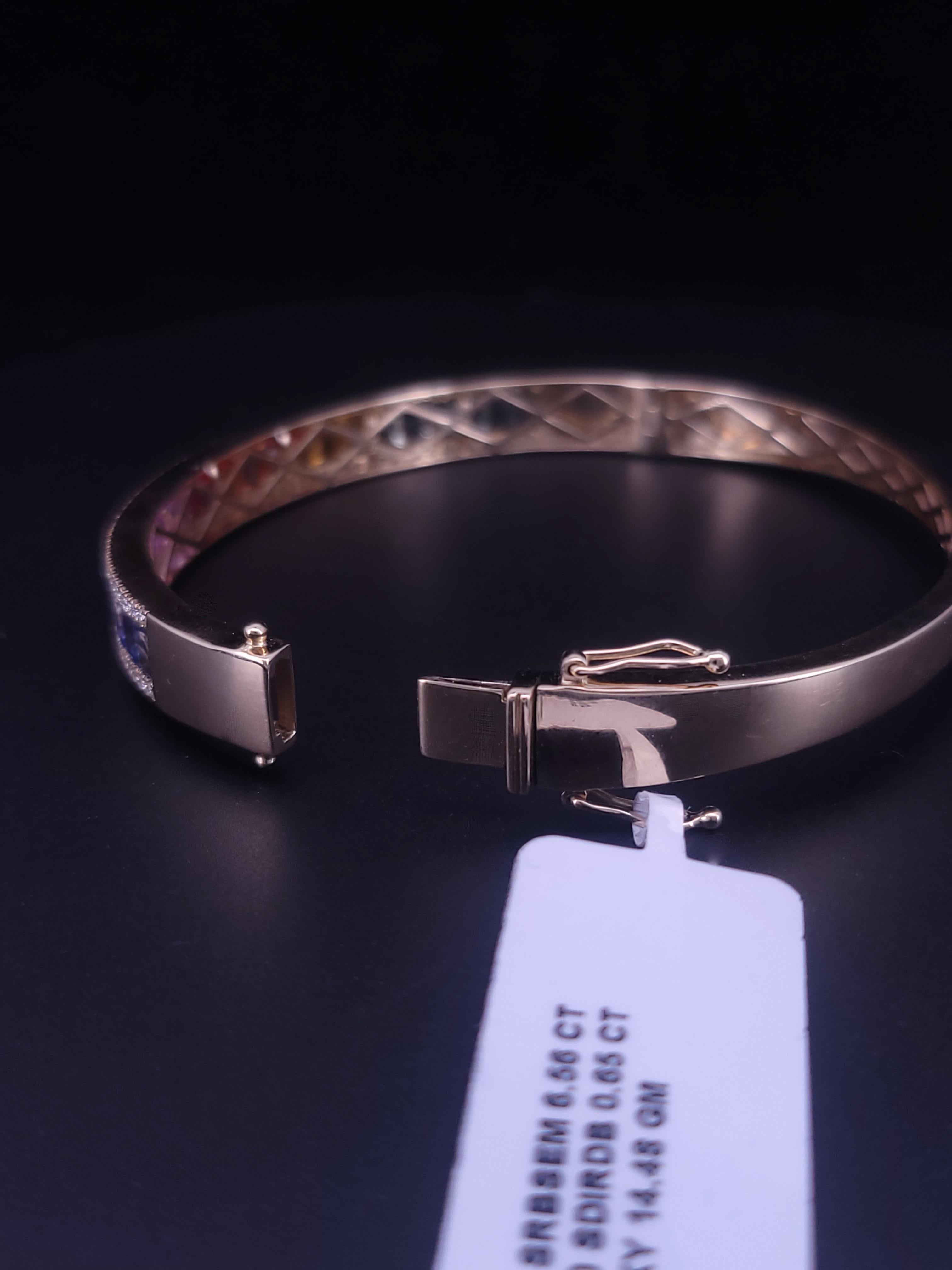 Natkina - Bracelet saphir arc-en-ciel en or jaune 14K Bon état - En vente à New York, NY