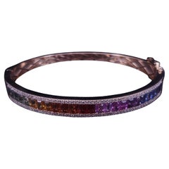 Natkina Rainbow Sapphire Bangle 14K Yellow Gold