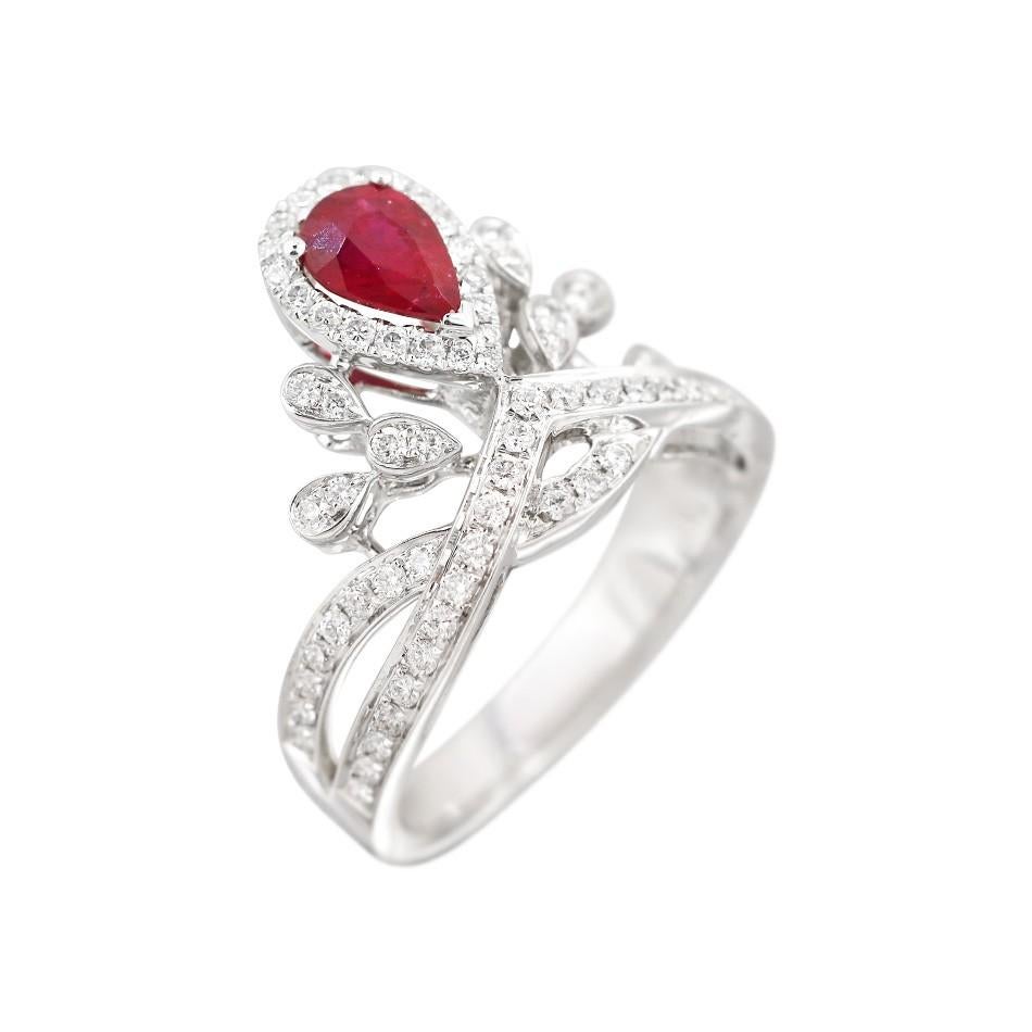 Modern Natkina Ruby Diamond Impressive Ring for Her For Sale