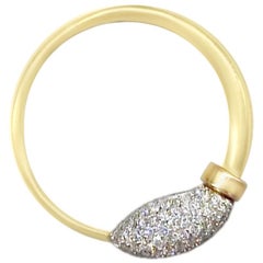 Natkina: 18 Karat Gelbgold Statement- Circle-Anhänger mit weißen Diamanten