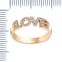 Natkina White Diamond Precious Yellow Gold LOVE Ring