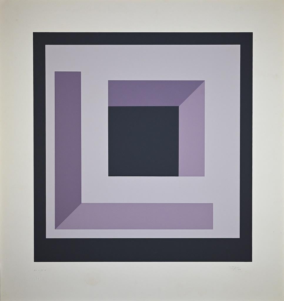 Square Composition - Original Screen Print by Nato Frascà - 1974
