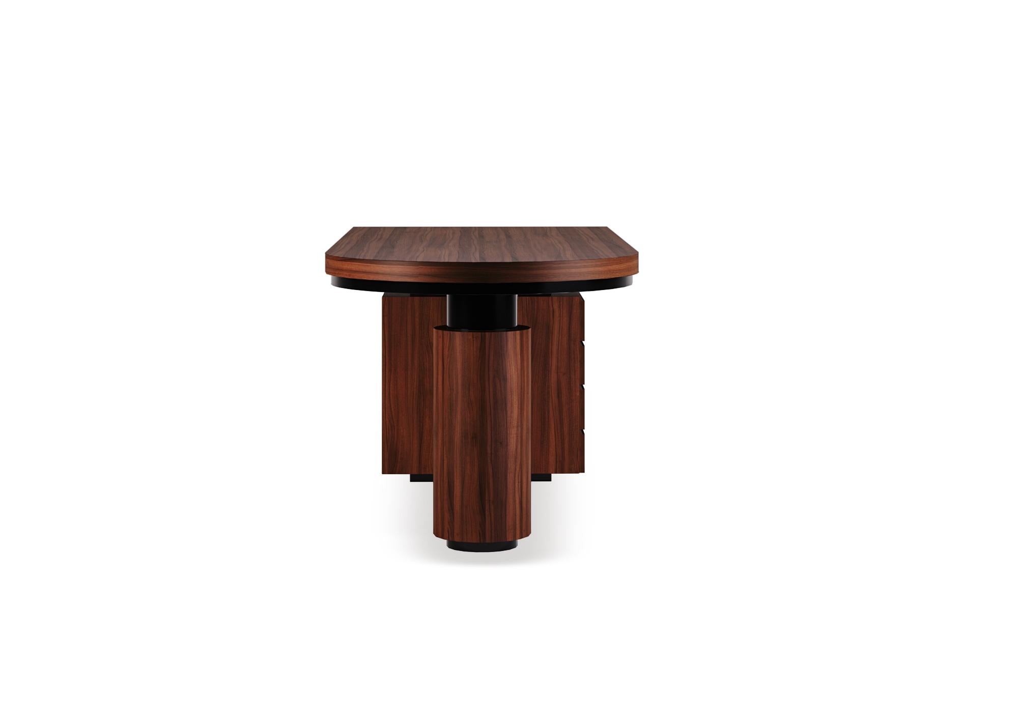 Bureau Natsu en chêne courbé avec accents laqués et rangement latéral Neuf - En vente à Baguim Do Monte, PT