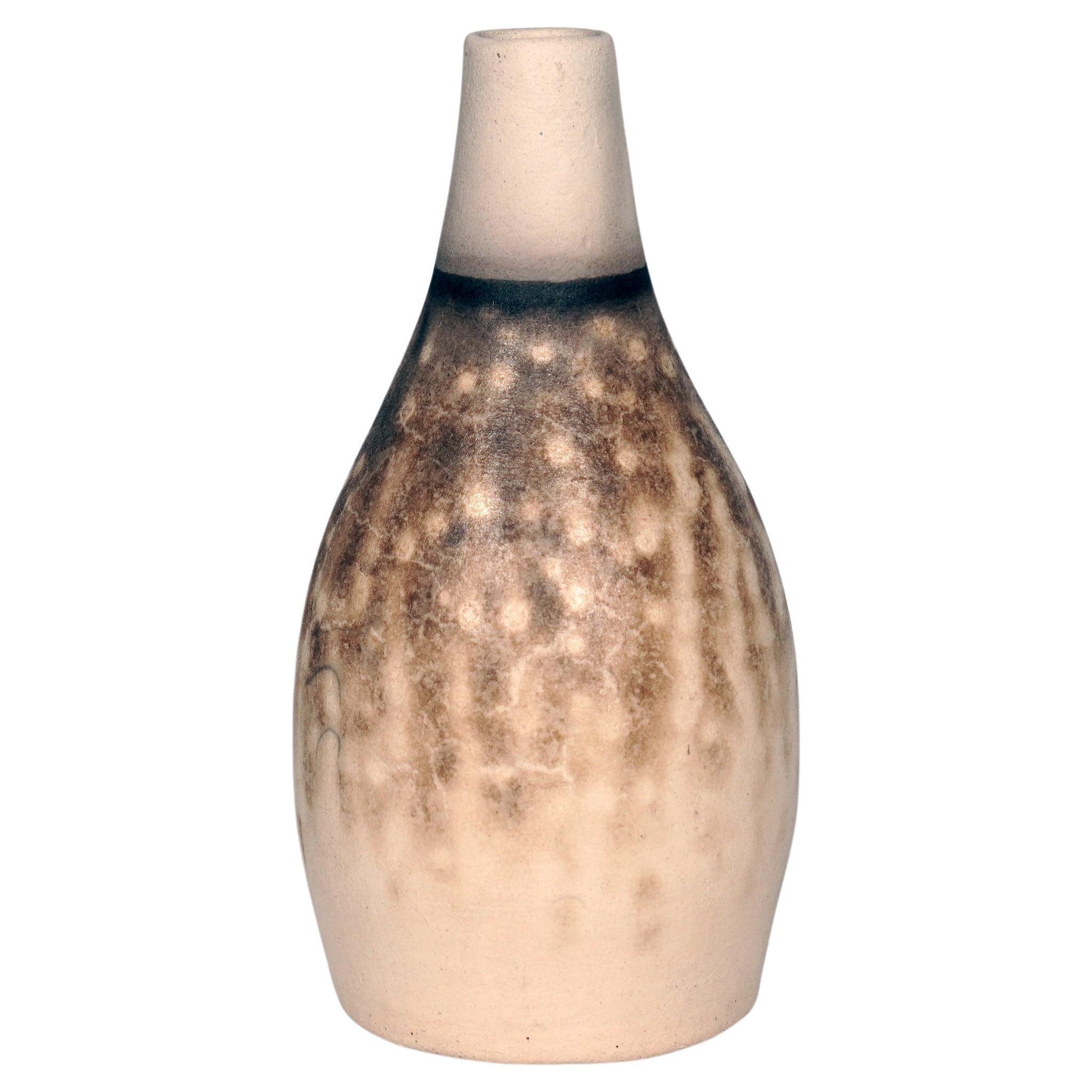Natsu Raku Pottery Vase, Obvara, Handmade Ceramic Home Decor Gift