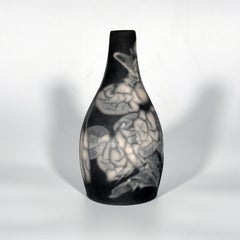Vase en poterie de raku fumé de Natsu, cadeau de décoration intérieure en céramique fait à la main