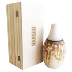 Natsu Raku Pottery Vase with Gift Box - Obvara - Handmade Ceramic