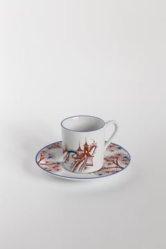 Natsumi, Coffee Set with Six Contemporary Porcelains with Decorative Design