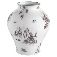 Natsumi, Jarrón de porcelana contemporáneo con diseño decorativo de Vito Nesta