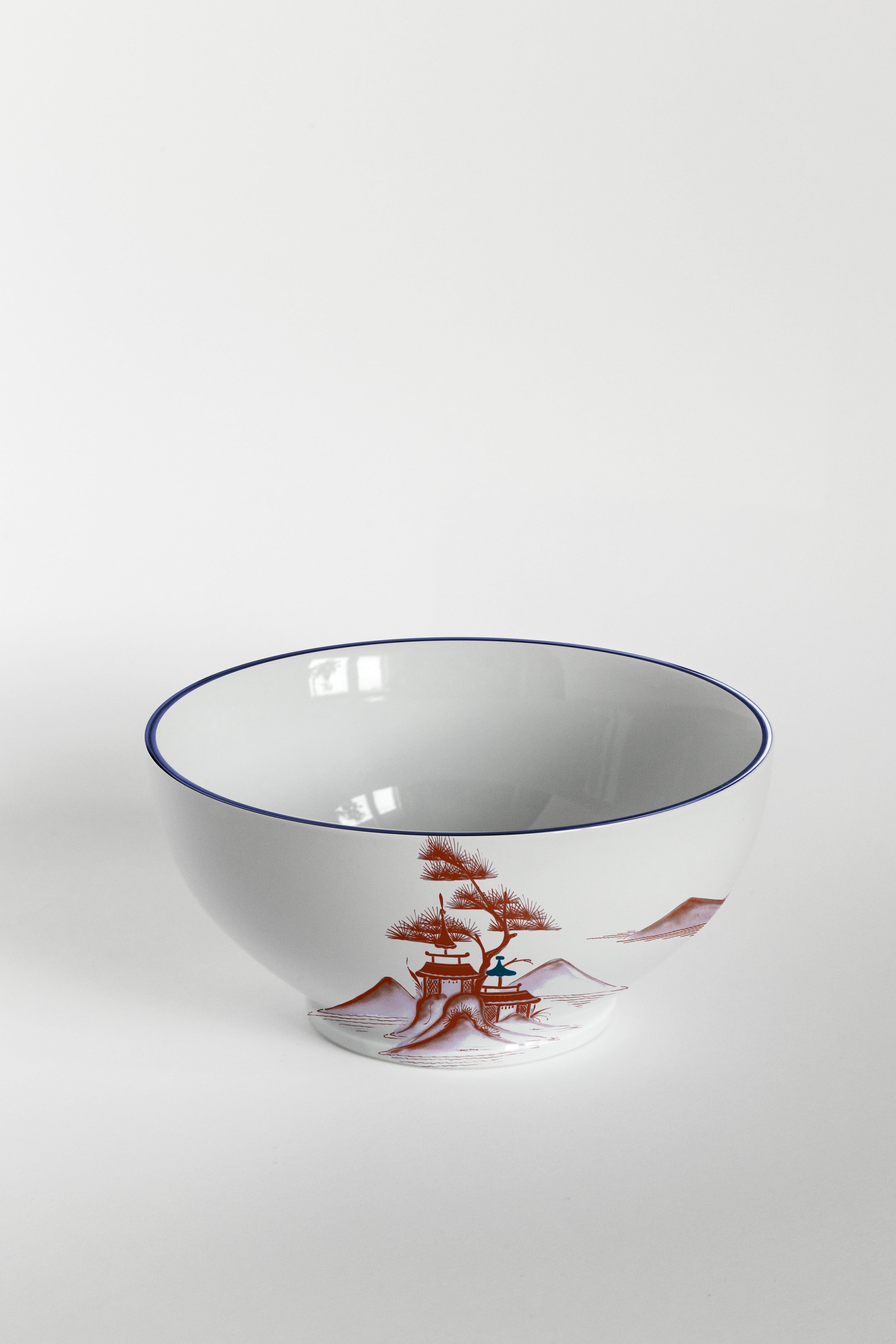 Natsumi, Six Contemporary Porcelain Bowls with Decorative Design In New Condition For Sale In Milano, Lombardia