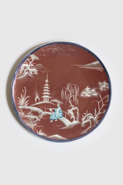 Natsumi, Six Contemporary Porcelain Dinner Plates with Decorative Design