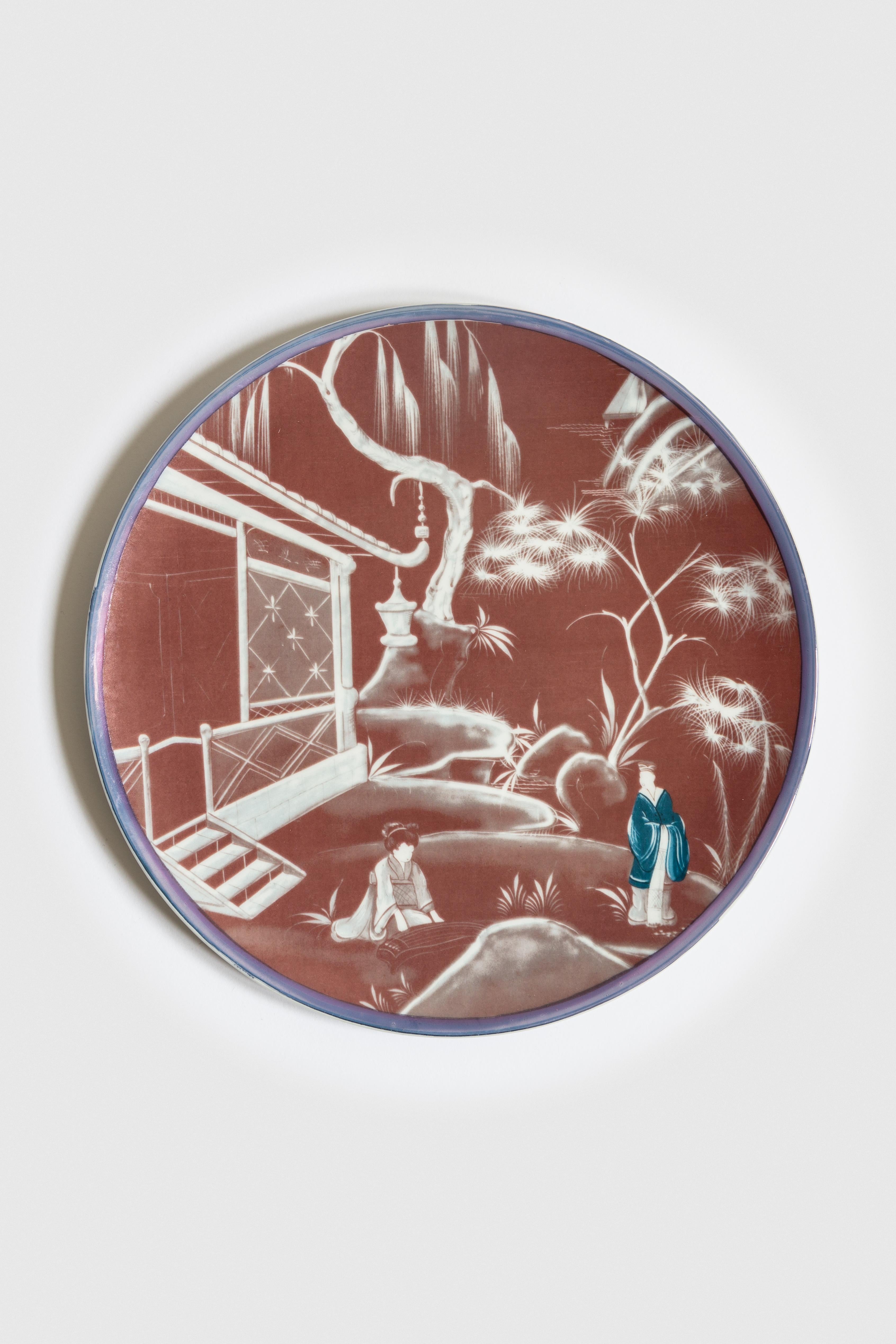 Natsumi, Six Contemporary Porcelain Dinner Plates with Decorative Design In New Condition For Sale In Milano, Lombardia