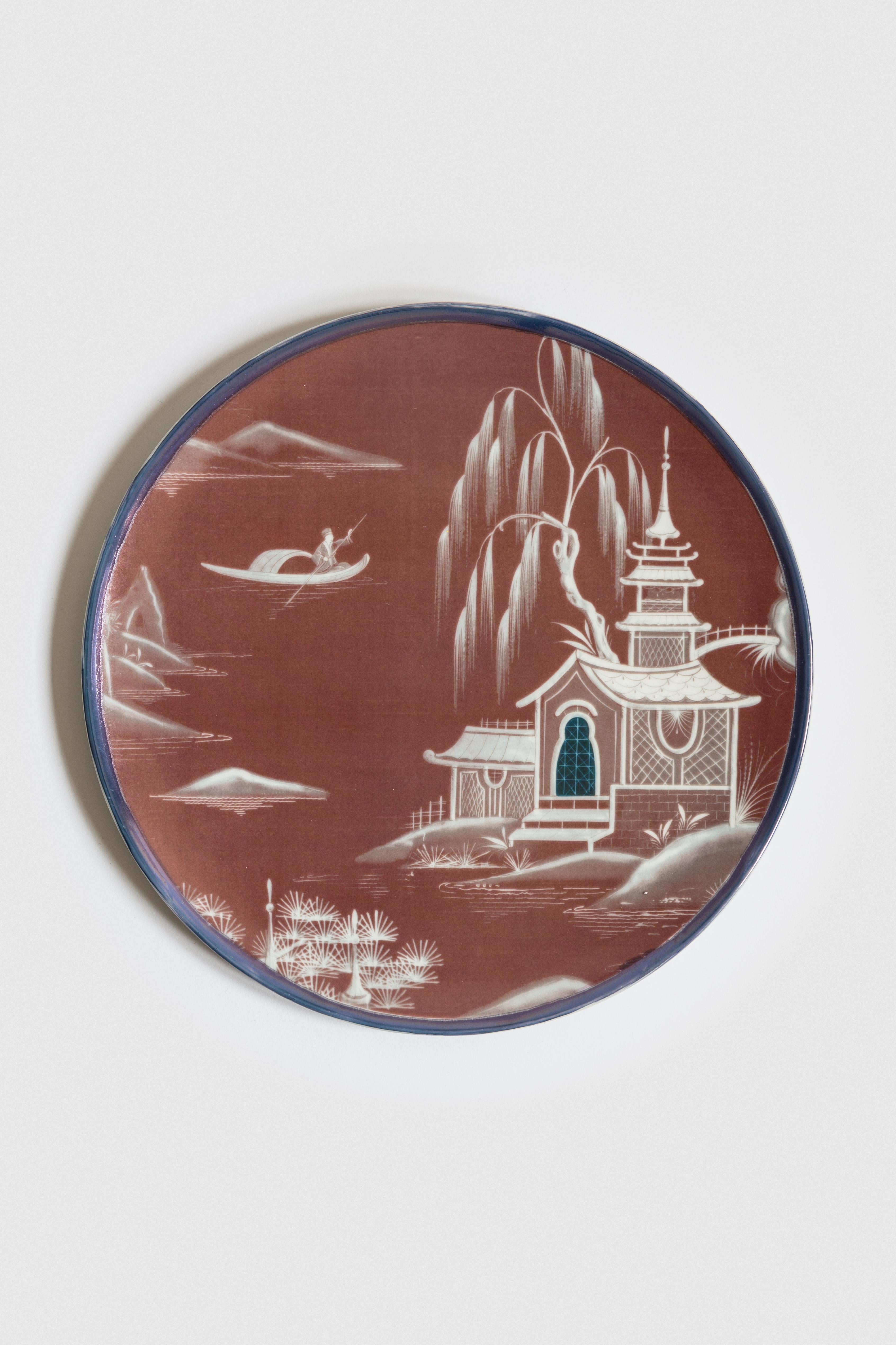Natsumi, Sechs zeitgenössisches Porzellan-Essteller mit dekorativem Design im Angebot 2