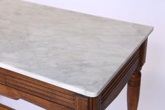 Natta and Nagot Butcher Table with Marble Top