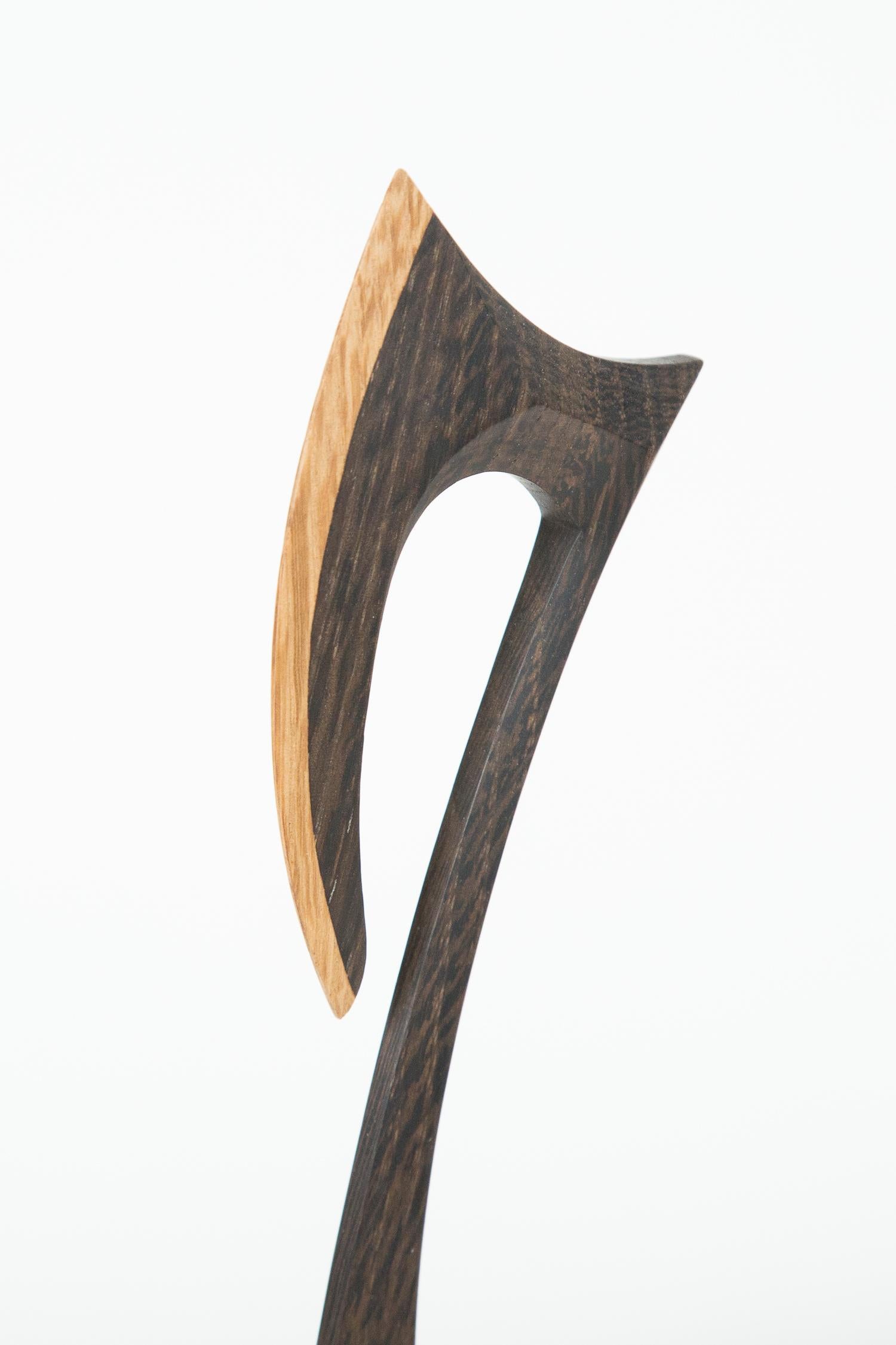 Hand-Carved Nattesværdet, a glass & wooden unique Sculpture by Backhaus & Brown and Egeværk