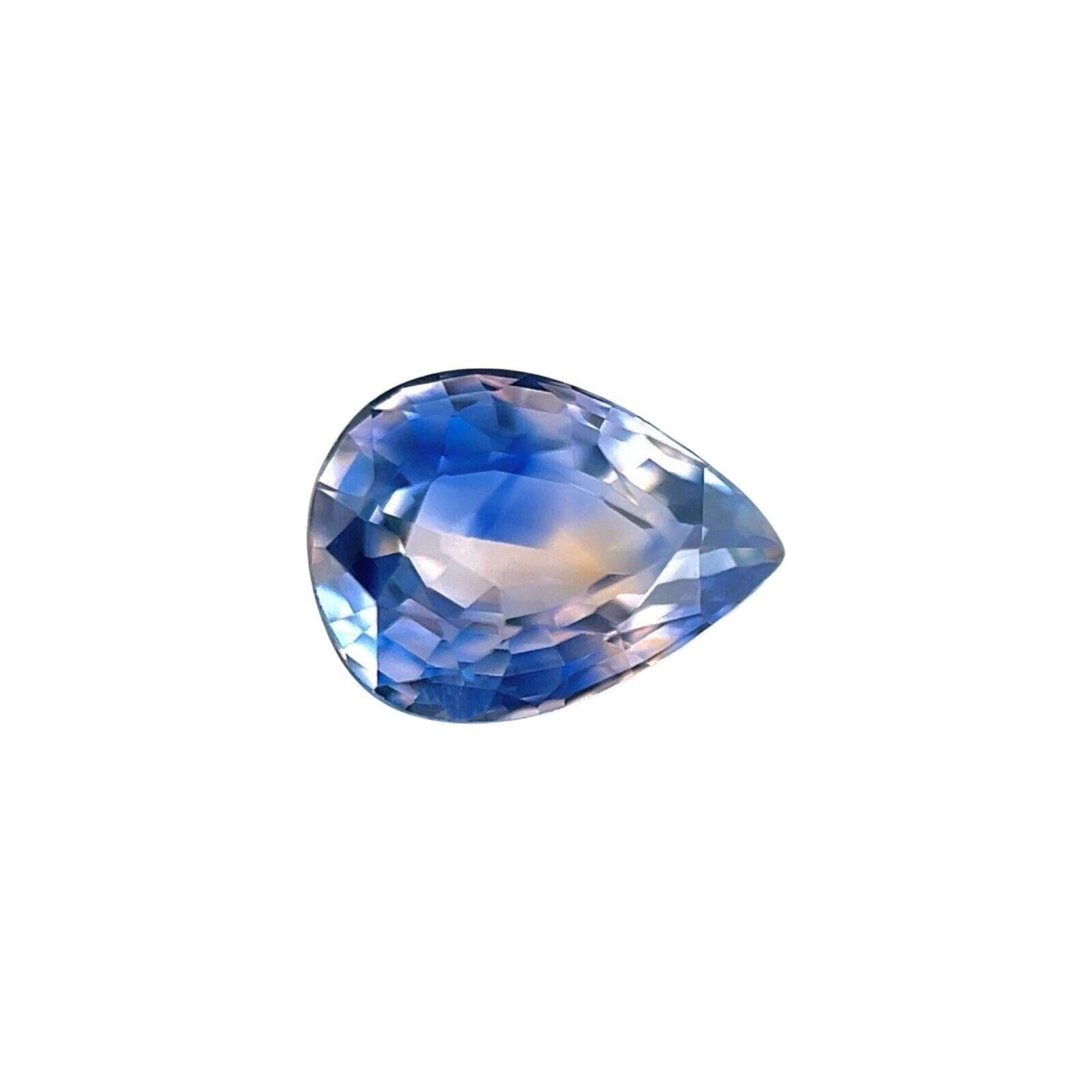 NATUAL 1.29ct Purple Blue BI COLOUR Ceylon Sapphire Pear Cut Loose Gem 7.6x5.6mm

Natural Unique Purple Blue Bi Colour Ceylon Sapphire Gemstone.
1.29 Carat with a beautiful purple blue bi colour and excellent clarity. VVS.
Also has an excellent pear