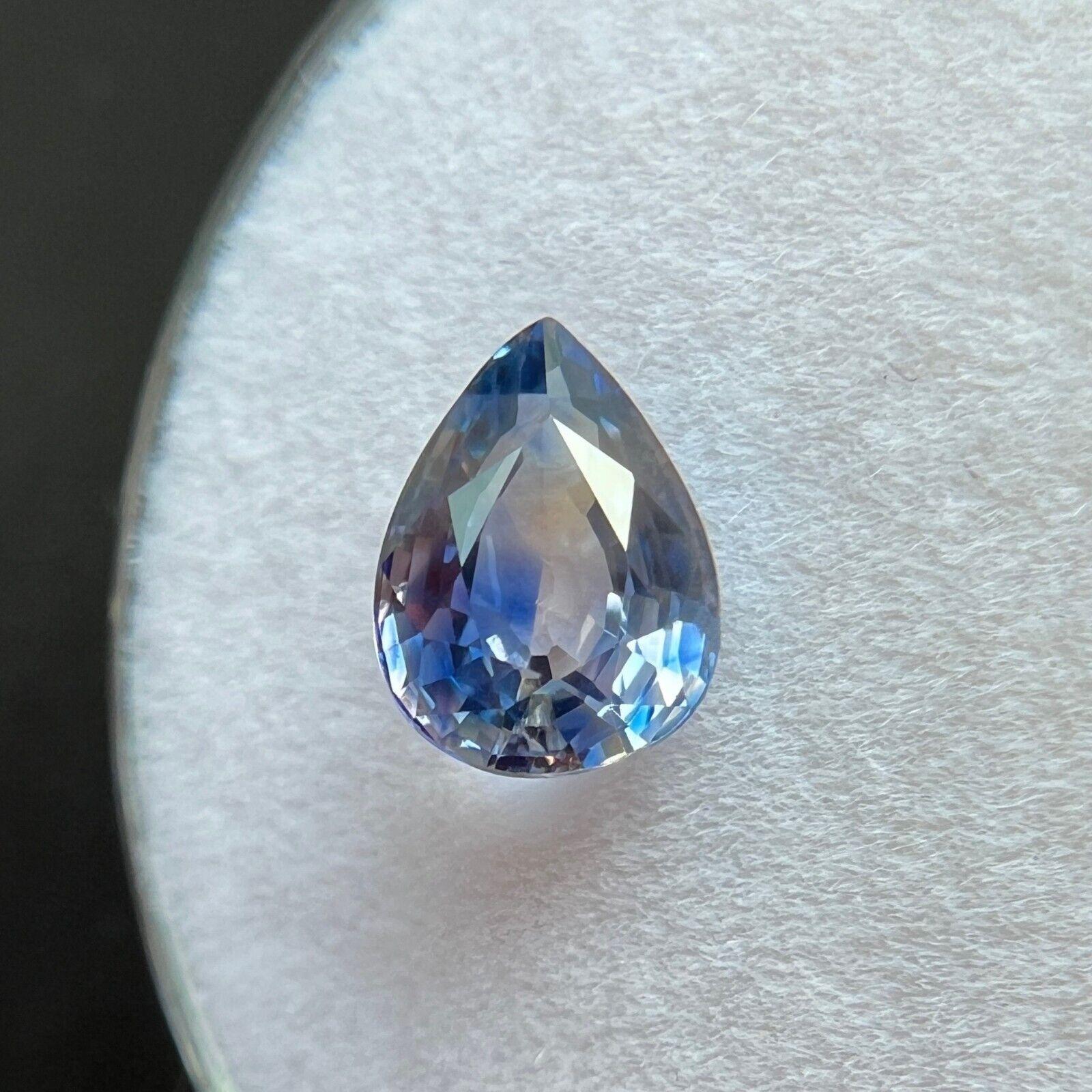 Natual 1.29Ct Purple Blue Bi Colour Ceylon Sapphire Pear Cut Loose Gem 7.6X5.6mm For Sale 1