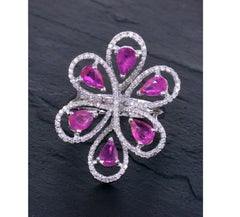 Natural 2.25cts Ruby & 0.66cts Diamond Ring in 18K Gold