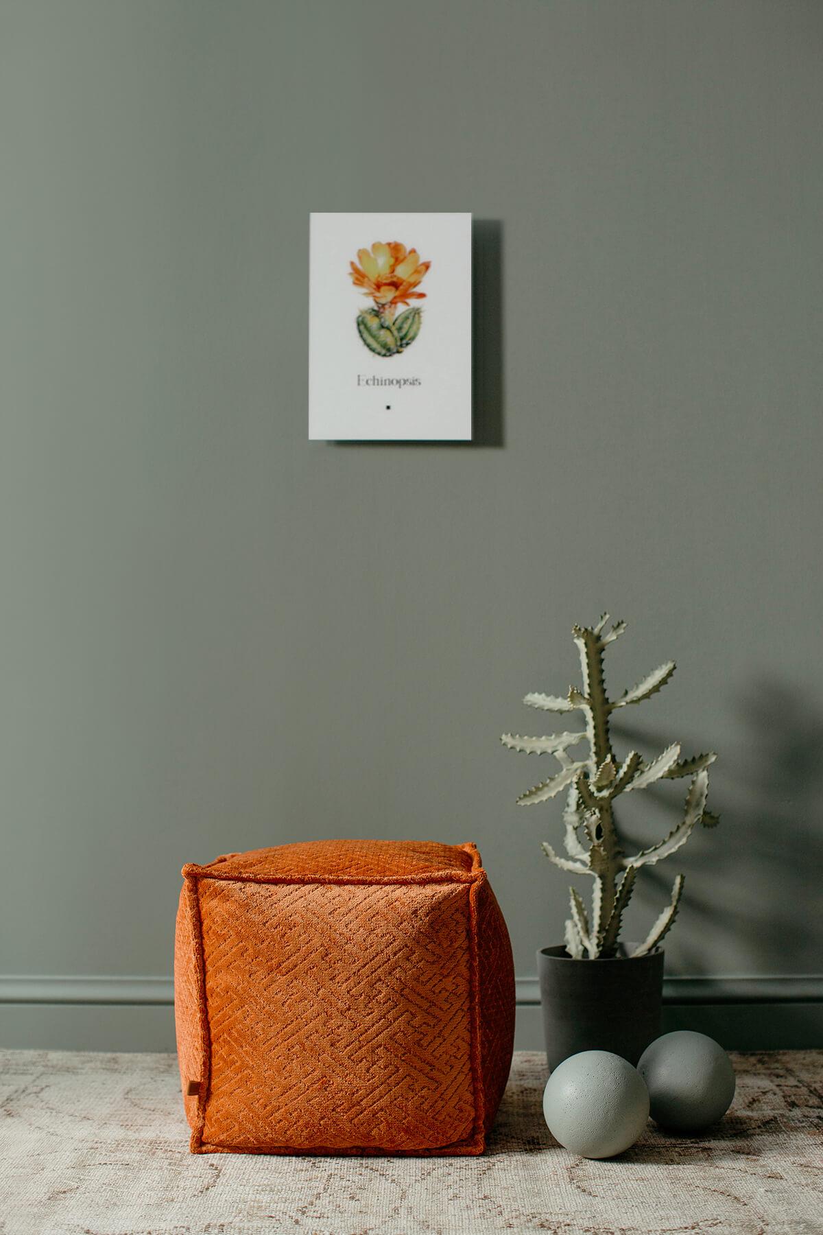 Turc Pouf naturel facile à transporter en chenille orange en vente