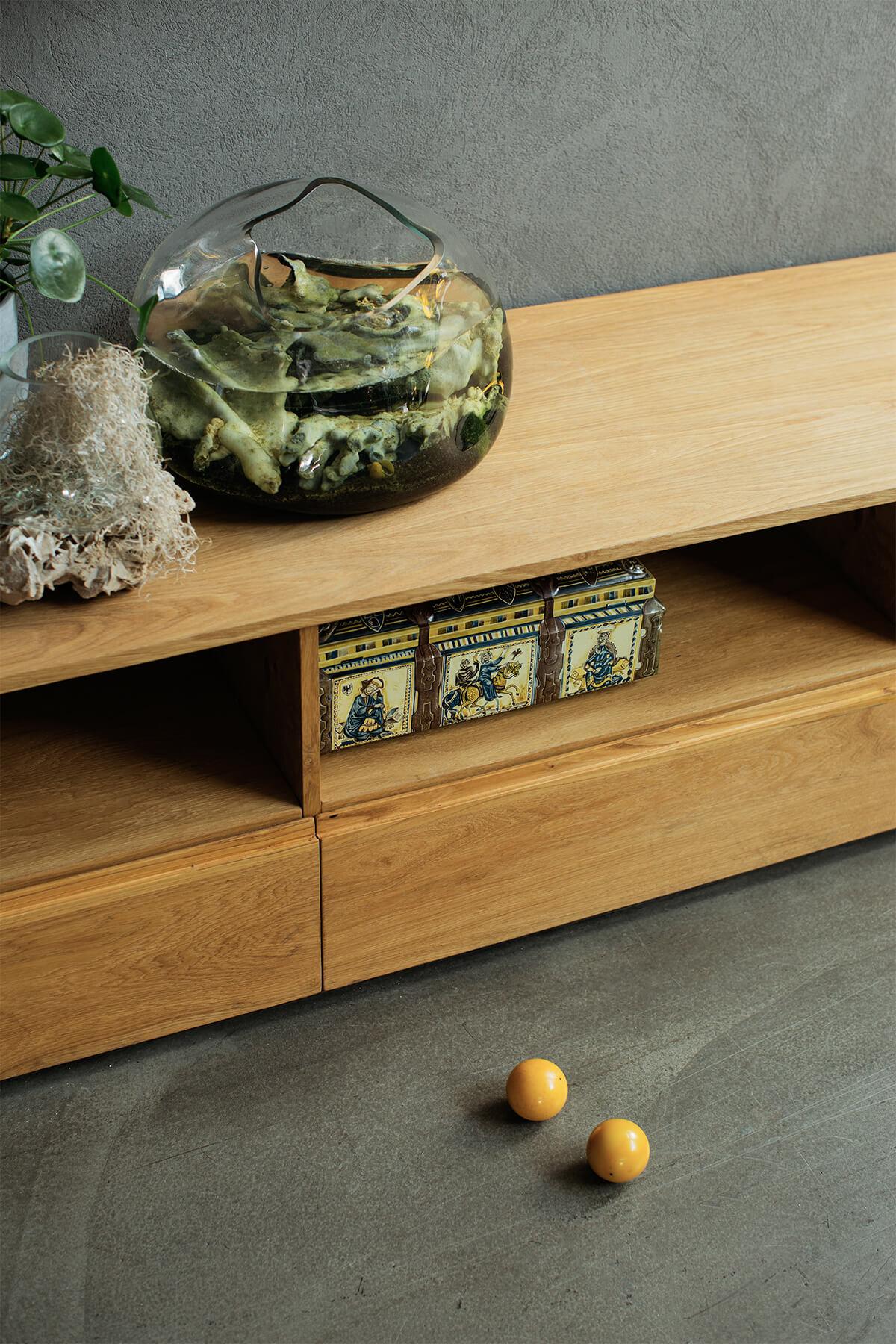 Natur Oak Wood TV Cabinet with Drawers In New Condition For Sale In İSTANBUL, TR