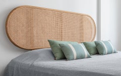 Natur Round Rattan and Wood Headboard