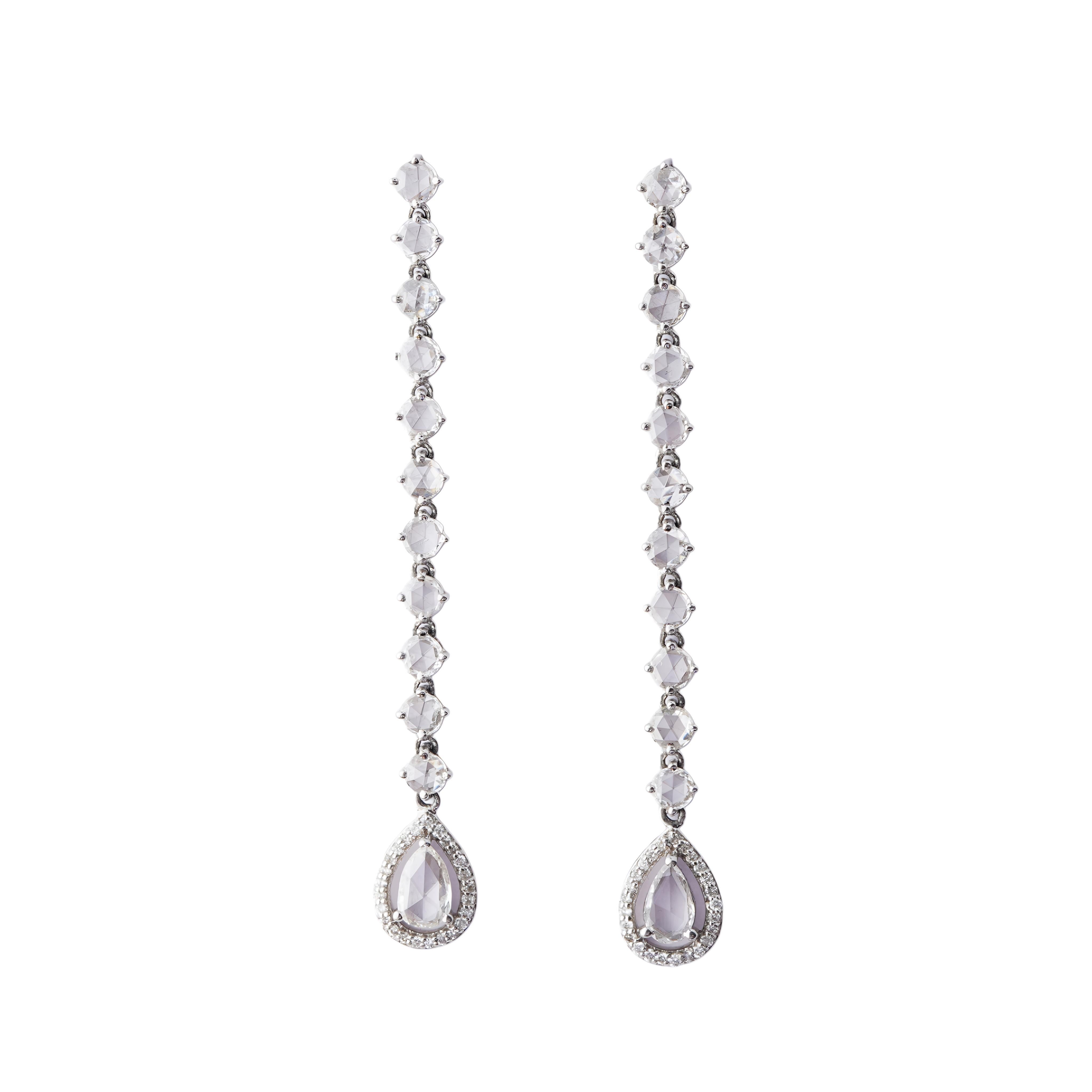 Boucle d'oreille Natura rosecut diamant en or 14k Neuf - En vente à jaipur, IN