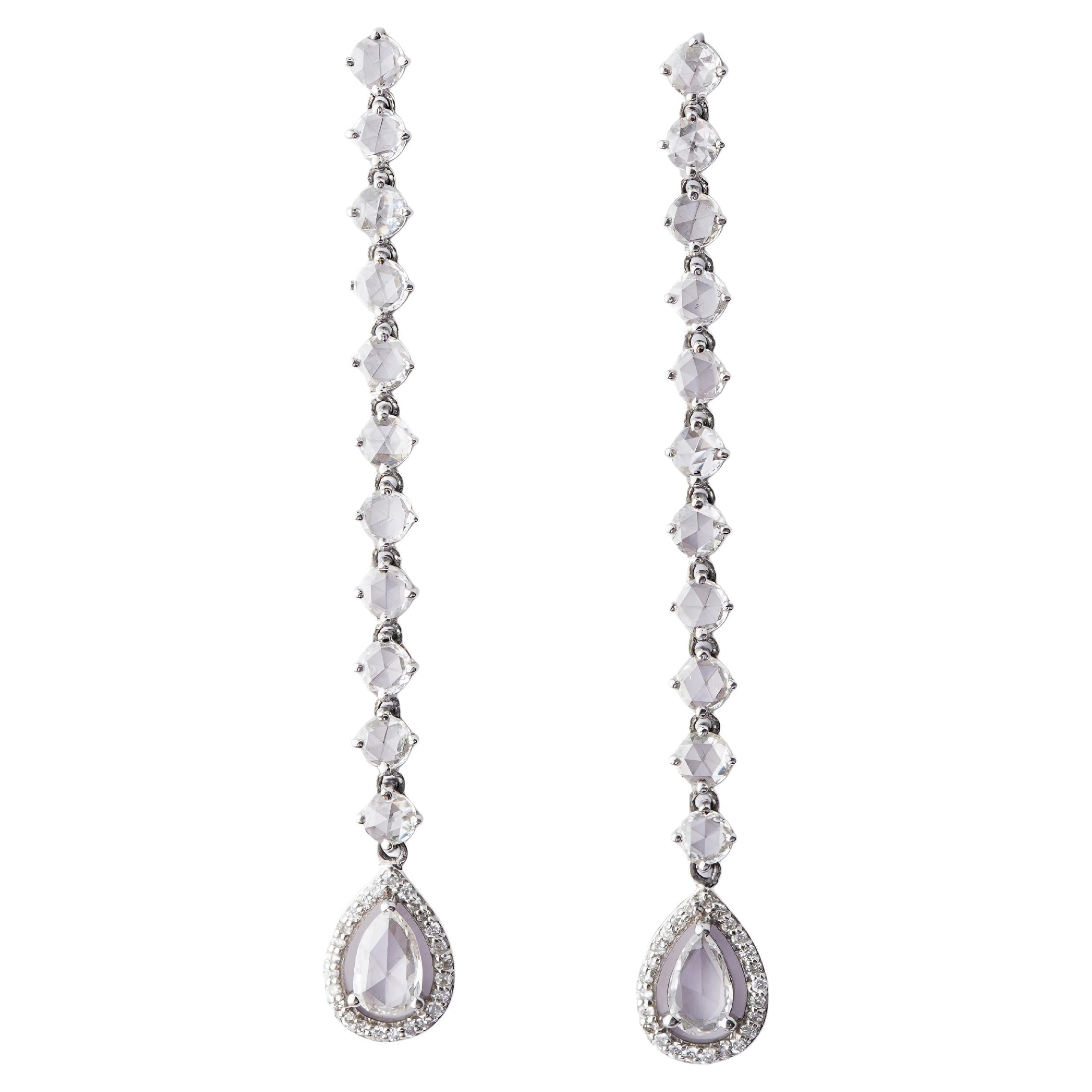 Boucle d'oreille Natura rosecut diamant en or 14k en vente