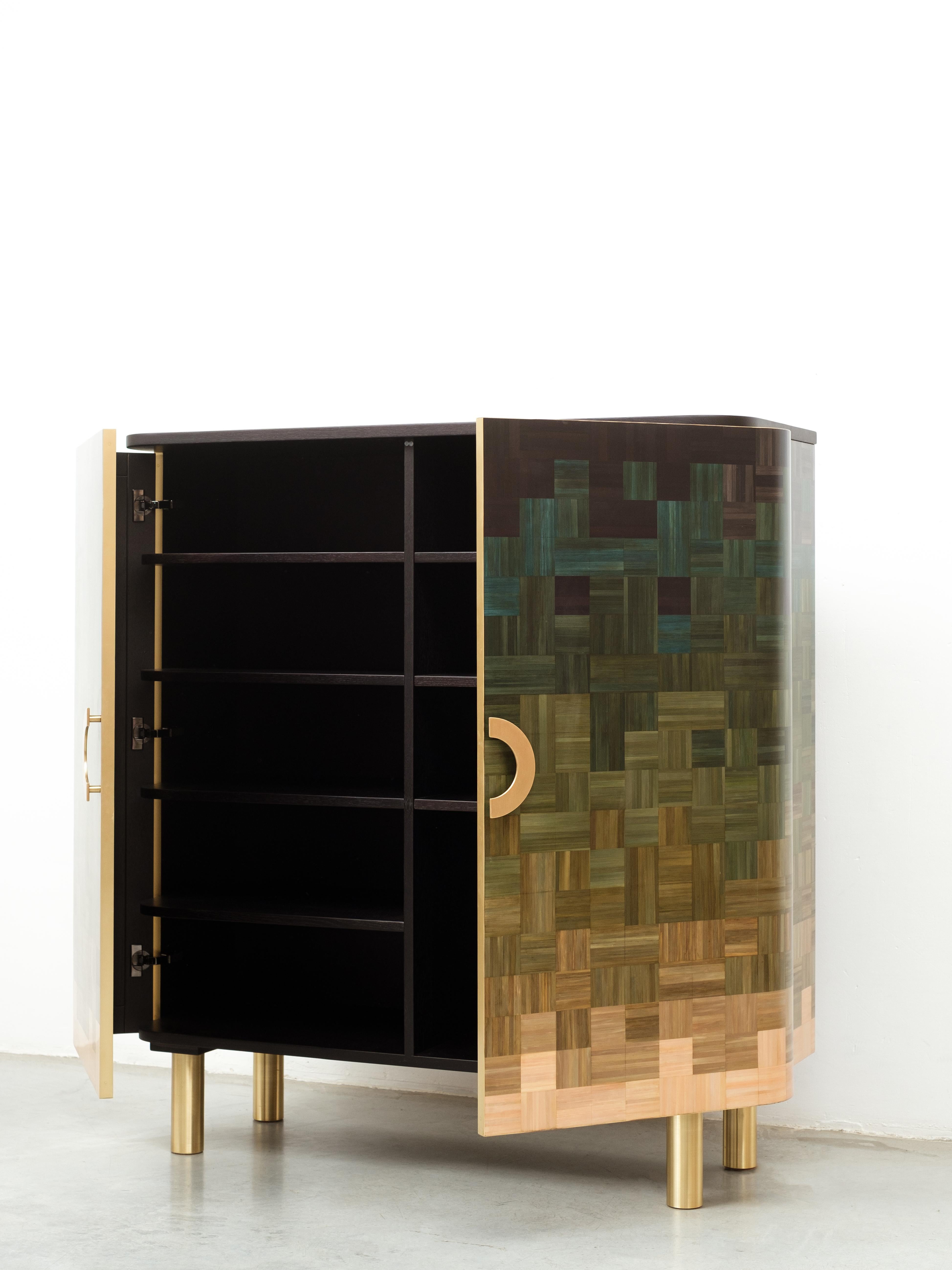 Natūra Paja Marquetería Incrustación Coleccionable Cajonera Verde Degradado RUDA en venta 6