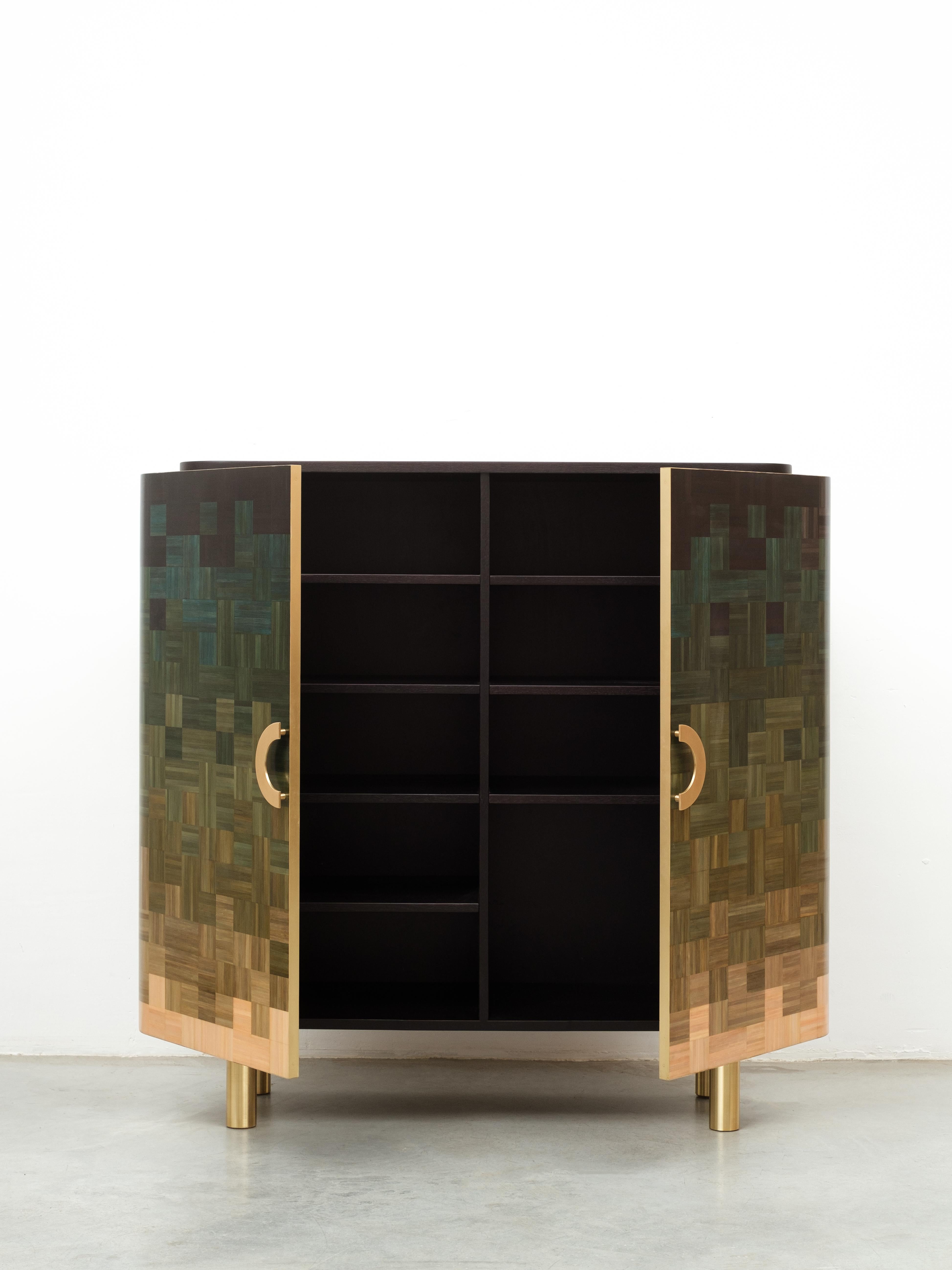 Natūra Paja Marquetería Incrustación Coleccionable Cajonera Verde Degradado RUDA en venta 8