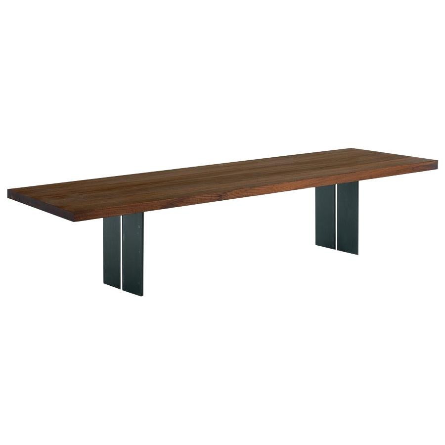 Natura Walnut and Iron Bench, Made in Italy For Sale