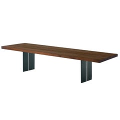 Natura Walnut and Iron Bench, Made in Italy