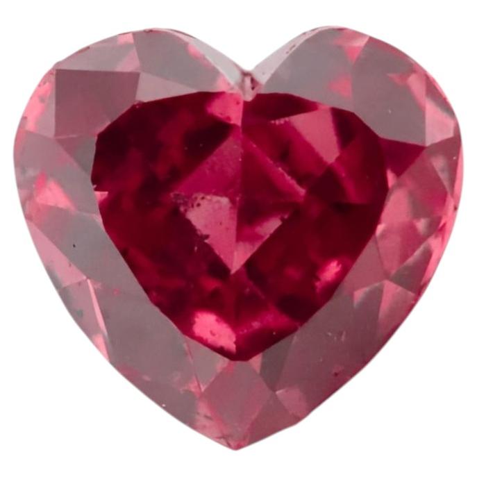 Natural 0.12ct Heart Modified Brilliant Fancy Deep Pink Diamond GIA