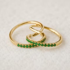 Contemporary 0.13ct Zambian Emerald Stud Earrings in 14k Yellow Gold