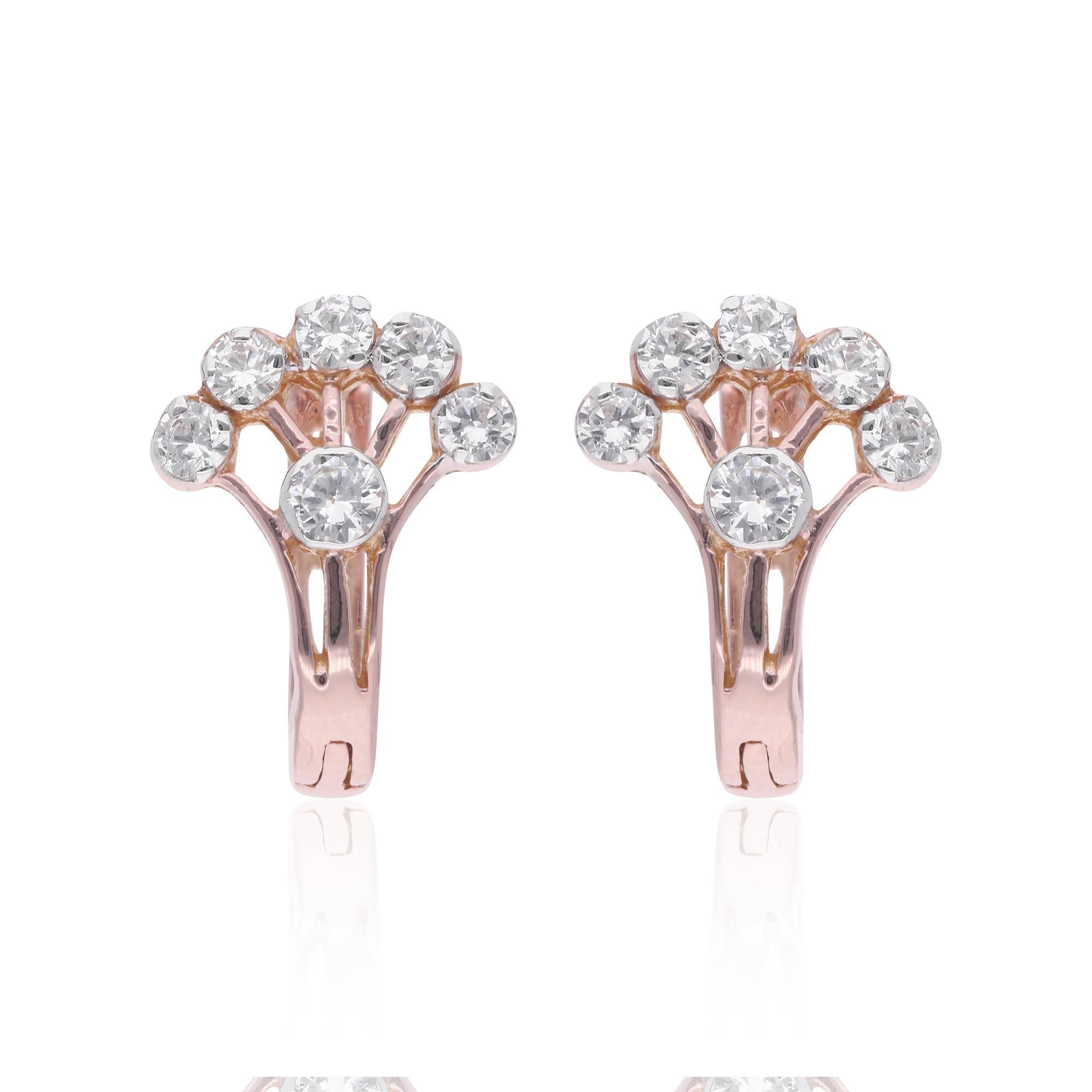 Item Code :- CN-16949
Gross Wt. :- 1.60 gm
18k Rose Gold Wt. :- 1.56 gm
Natural Diamond Wt. :- 0.20 Ct. ( AVERAGE DIAMOND CLARITY SI1-SI2 & COLOR H-I )
Earrings Length :- 12 mm approx.

✦ Sizing
.....................
We can adjust most items to fit