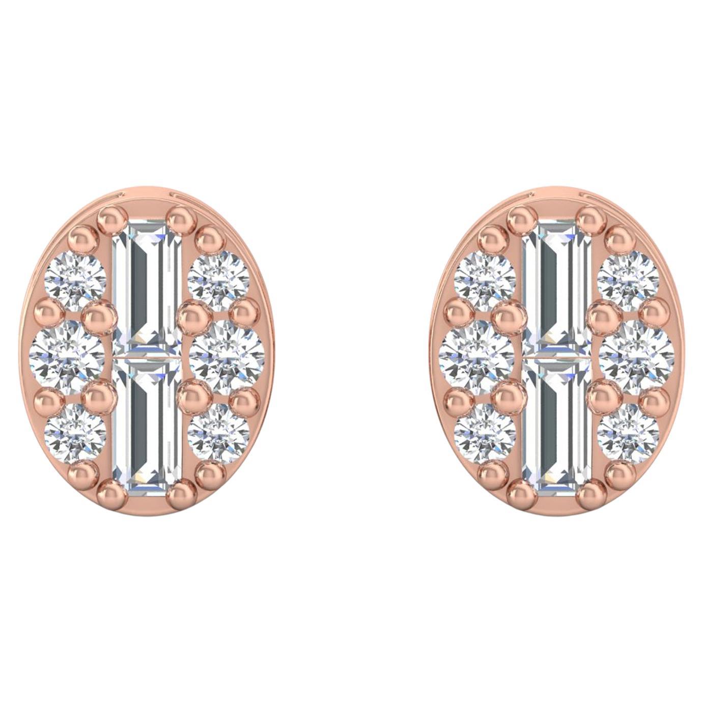 Natürlicher 0,20 Karat SI/H runder Diamant-Ohrstecker 18 Karat Roségold Schmuck