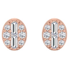 Natürlicher 0,20 Karat SI/H runder Diamant-Ohrstecker 18 Karat Roségold Schmuck