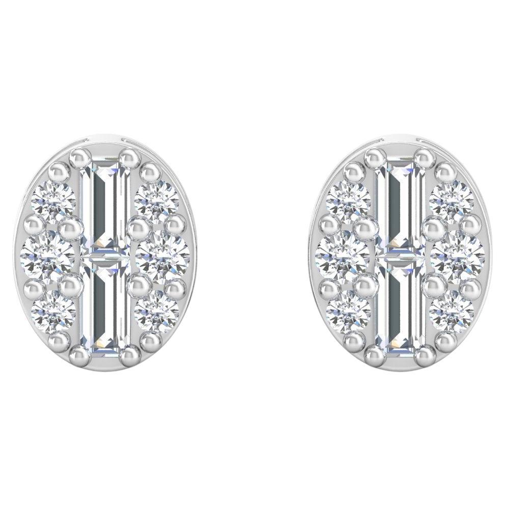 Natural 0.20 Carat SI/H Round Diamond Stud Earrings 18 Karat White Gold Jewelry