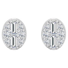 Orecchini con diamante tondo naturale da 0,20 carati SI/H Gioielli in oro bianco 18 carati