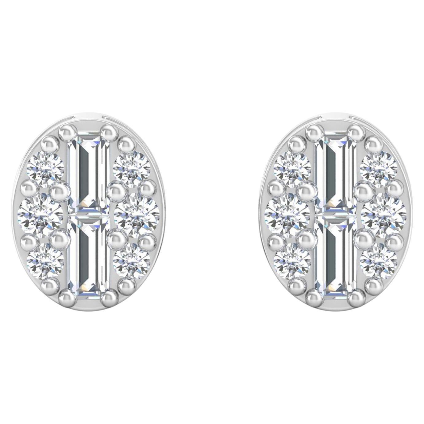 Orecchini con diamante tondo naturale da 0,20 carati SI/H Gioielli in oro bianco 18 carati