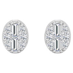 Orecchini con diamante tondo naturale da 0,20 carati SI/H Gioielli in oro bianco 18 carati