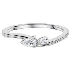 Nature 0.22 Carat SI Clarity HI Color Diamond Ring 18 Karat White Gold Jewelry