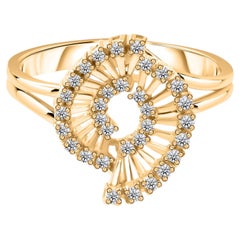 Natural 0.22 Carat SI Clarity HI Color Diamond Unique Ring 18 Karat Yellow Gold
