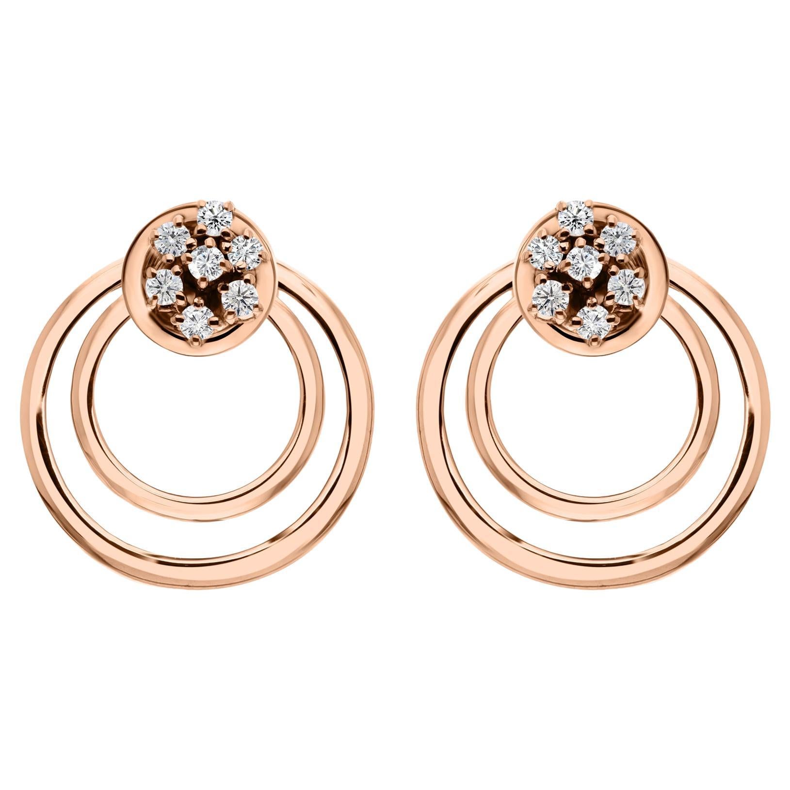 Orecchini di diamanti naturali da 0,23 carati SI Clarity HI Color Oro rosa 9 carati