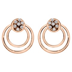 Orecchini di diamanti naturali da 0,23 carati SI Clarity HI Color Oro rosa 9 carati