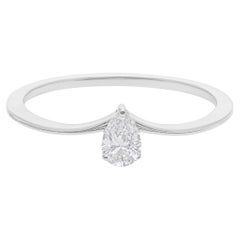 Anillo de diamantes pera SI/HI de 0,23 quilates con certificado SGL Joyas de oro blanco de 18 quilates