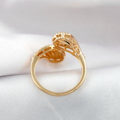 Natural 0.24 Carat SI Clarity HI Color Diamond Bypass Ring 18 Karat Yellow Gold