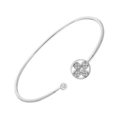 Bracciale a bracciale con fiori di diamanti rotondi da 0,25 carati Nature in oro bianco 18 carati