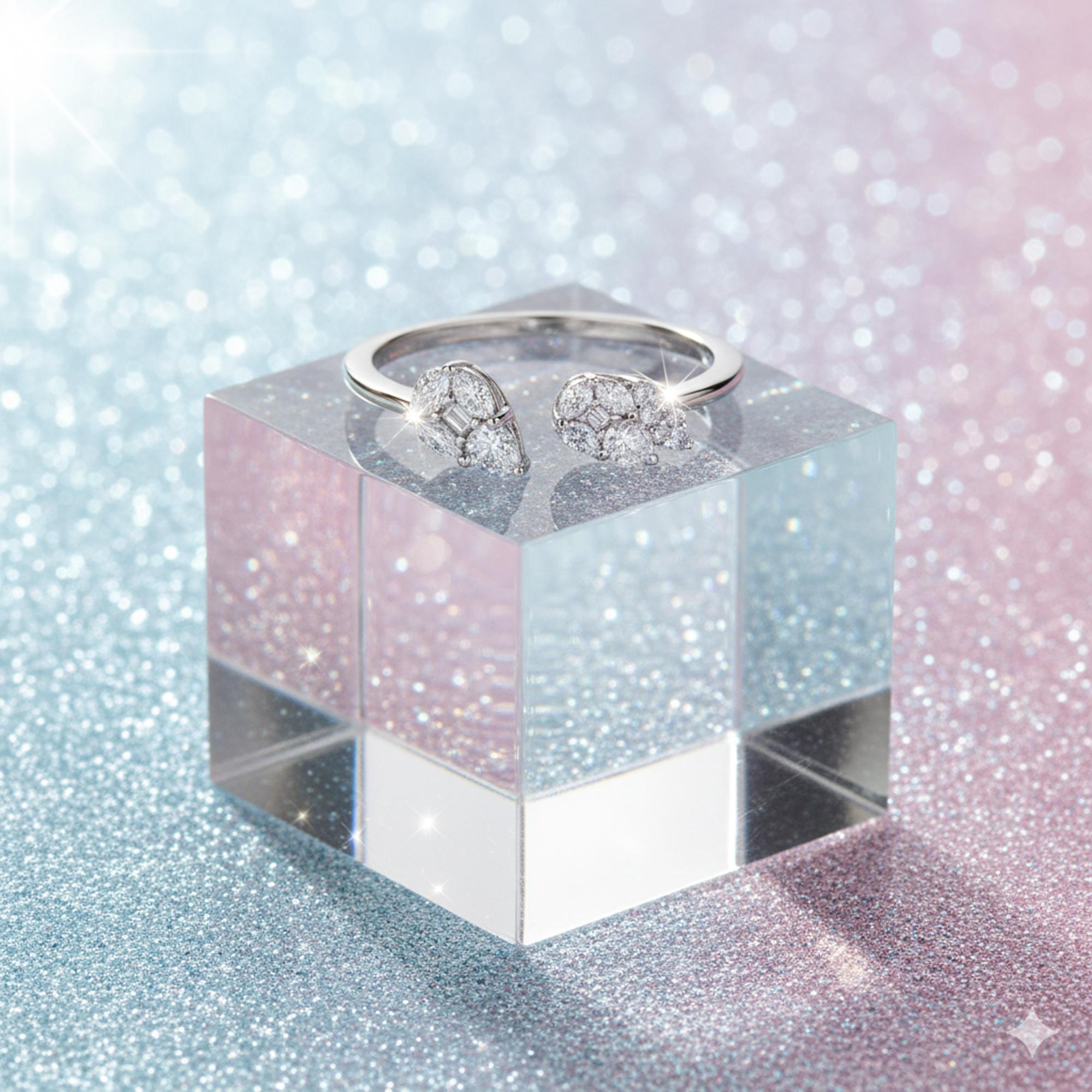 Im Angebot: Natürlicher 0,25 Karat SI Reinheit HI Farbe Diamant Manschettenring 18 Karat Weißgold () 7