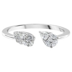 Anello da polso con diamante naturale da 0,25 carati SI Clarity HI Color Oro bianco 18 carati