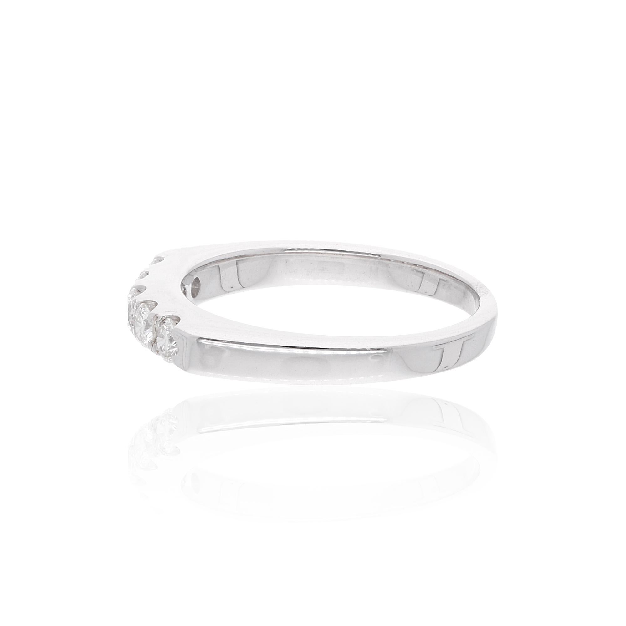 For Sale:  Natural 0.26 Carat Five Diamond Band Ring 14 Karat White Gold Handmade Jewelry 2