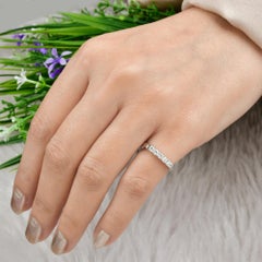 Minimalist 0.26ct SI/H Diamond 14k White Gold Band Ring HRD Certified